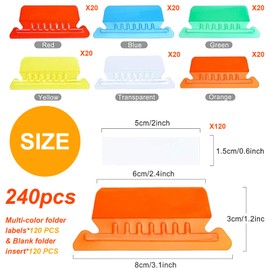 BHUJIA Hanging File Folders – 120 Pcs Multi-Colored, Easy-to-Use Labels for Efficient Filing and Quick Identification