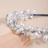 BERYUAN Silver Crystal Pearls Bride Headband - Elegant Wedding Hair