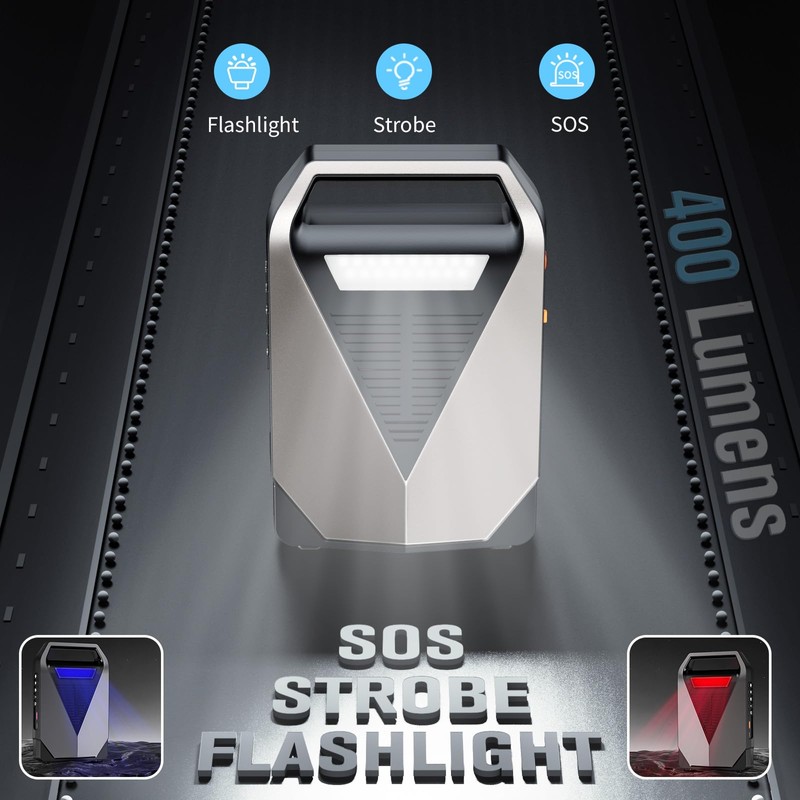 Jump Starter Battery Charger Portable Power (Grey)