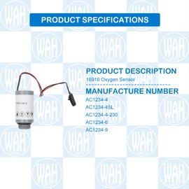 Wahparts 16916 Oxygen Sensor Compatible with Robinair R-1234yf Machines and 16990/16995 Refrigerant Identifiers Replacement Filter# AC1234-4/AC1234-4SL/AC1234-4-230/AC1234-6/AC1234-9