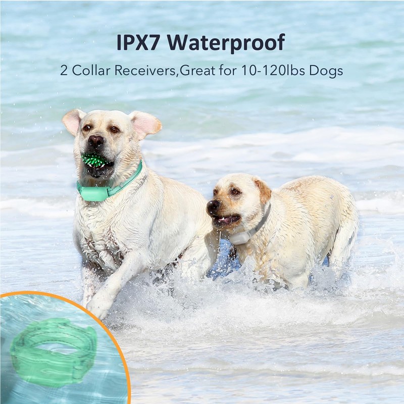 PATPET Shock Collar for Dogs(10-120lbs), 4000ft Rechargeable IPX7 Waterproof Training