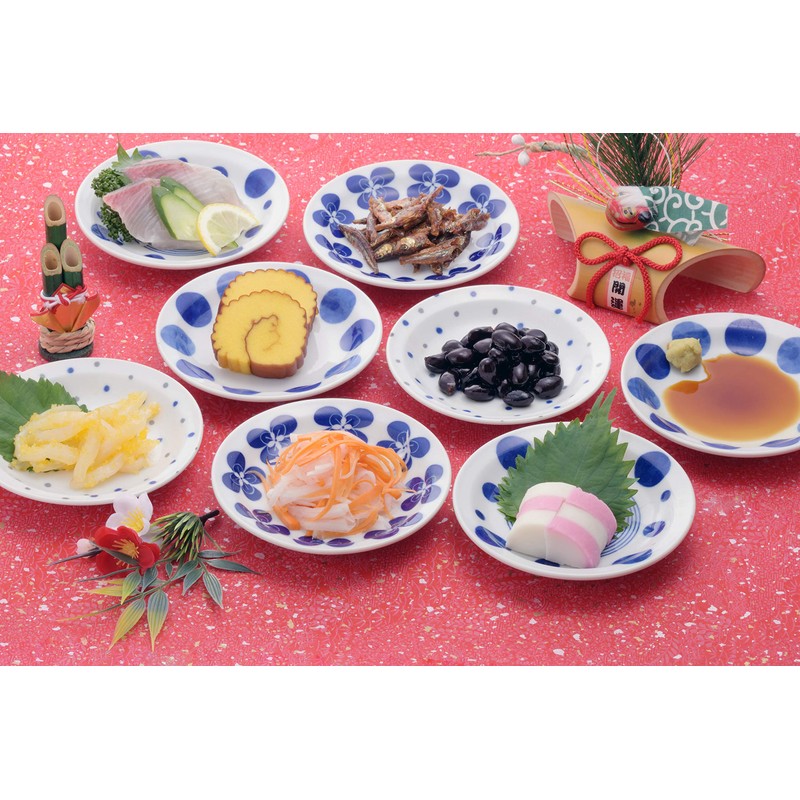 Marukyama Pottery Mino Ware Blue Touch Rim Small Plate (4