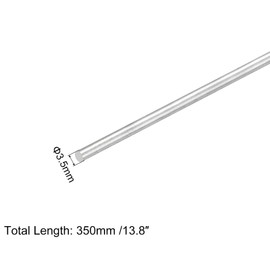 sourcing map 304 Stainless Steel Round Rods, 3.5mm x 350mm Solid Shaft Rods for DIY Craft Model Car Helicopter Airplane, Pack of 2