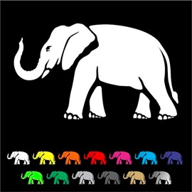 Elephant Decal Sticker - Animal, Decor, Wall, Decal, Sticker, Car, Truck, Multiple Sizes and Colors - Die Cut No Background 01 (24" Wide)