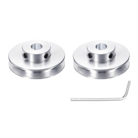 uxcell 1Pcs Single Groove Pulley, 10mm Fixed Bore 50mm Outer Diameter Aluminum Alloy Mechanical Belt Pulley with Hex Wrench for 6mm PU Round Belt