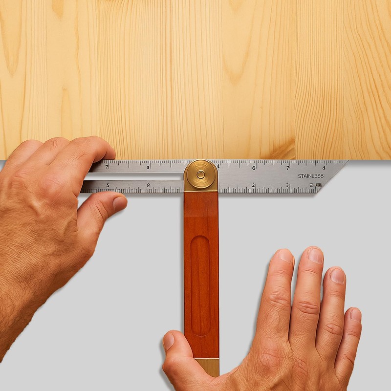 Bojueshaw Adjustable Carpentry T-Bevel Square,360°Sliding Angle Gauge with Hardwood Handle