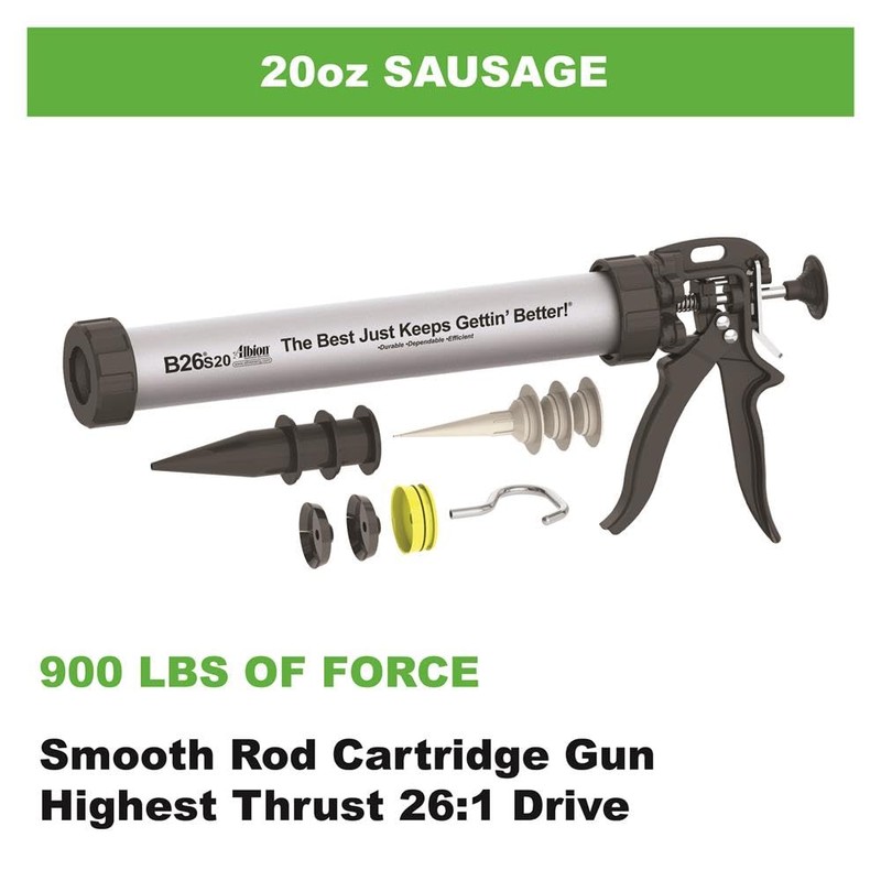 Albion Engineering Company B26S20 B-Line Manual Sausage Caulking Gun, 20