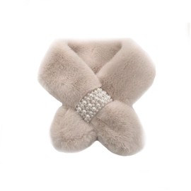 Doyime Faux Fur Tippet Scarf, Snood, Women's, Scarf, Fluffy, Warm, Soft, Thick, Should, Cold Protection, Windproof, Popular, Fur Glossy, Soft, Eco Fur, Cold Protection, Warm Brushed, Cute, Fall &