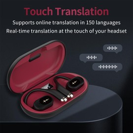 Auriculares de traducción de lenguaje AI, conversión de lenguaje en tiempo real de OWS con auriculares de traducción 3 en 1, compatible con 144 idiomas y acentos, dispositivo de traducción para viajes
