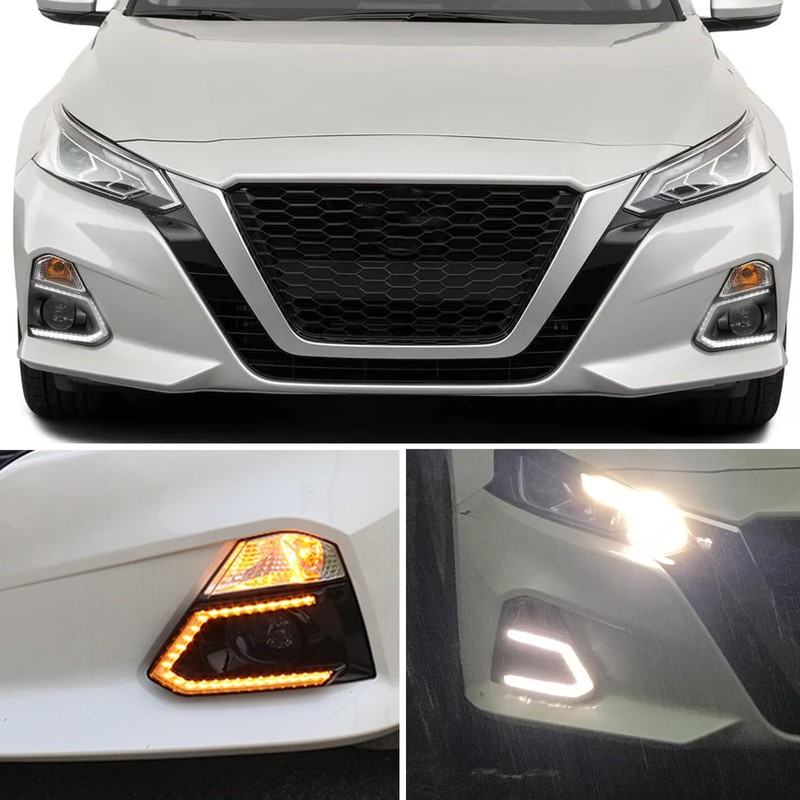 PGTOPONE Switchback White/Amber LED Front Bumper Fog Light DRL Amber
