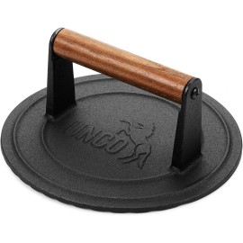 Unbranded Cast Iron Grill Press 8.5” Heavy-Duty Sear Burger Bacon Sandwich Cooking Tool