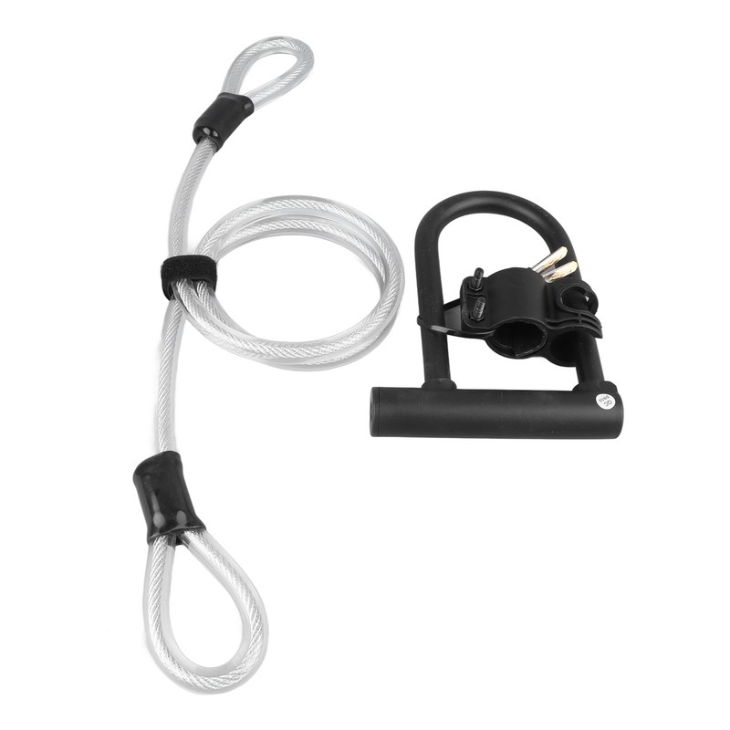 Bike U Lock with Steel Cable 2 Key Universal Anti