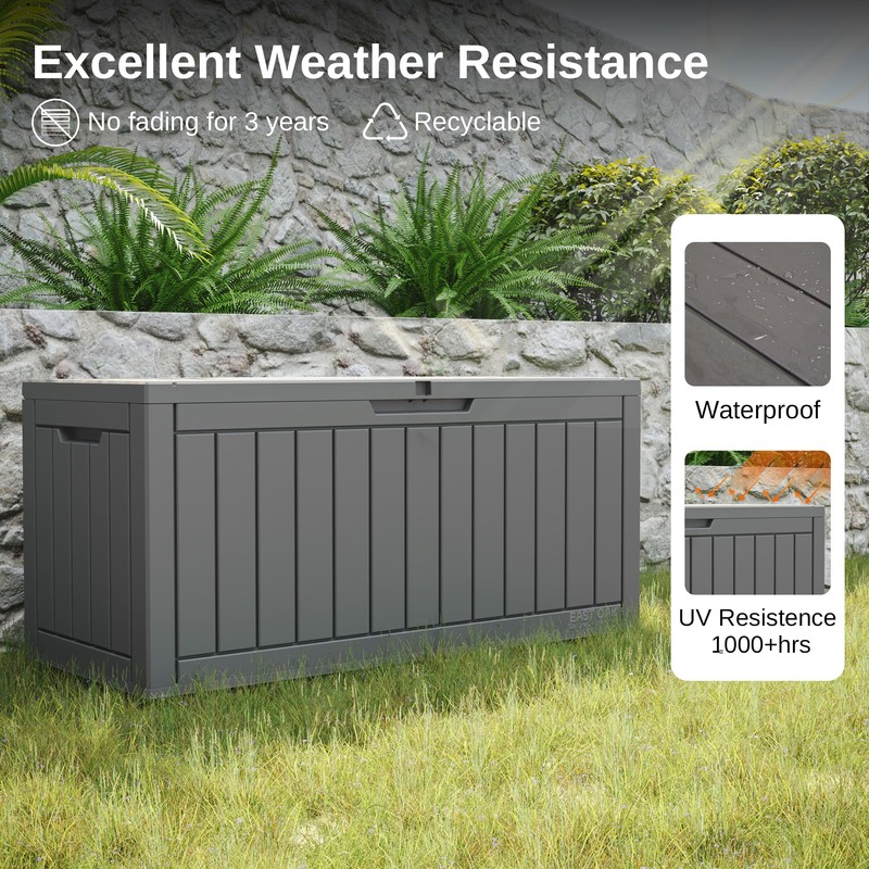 EAST OAK Outdoor Storage Box, 90 Gallon Deck Box, Waterproof