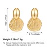 FILMOON Gold-Plated Clip-On Earrings Non-Pierced Fan Shell Statement Earrings Textured
