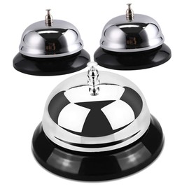 TEHAUX 3pcs Metal Dinner Bell for Restaurant Kitchen Bar Vintage Style Service Bells for Quick Assistance Compact Lightweight Practical Answering Devices