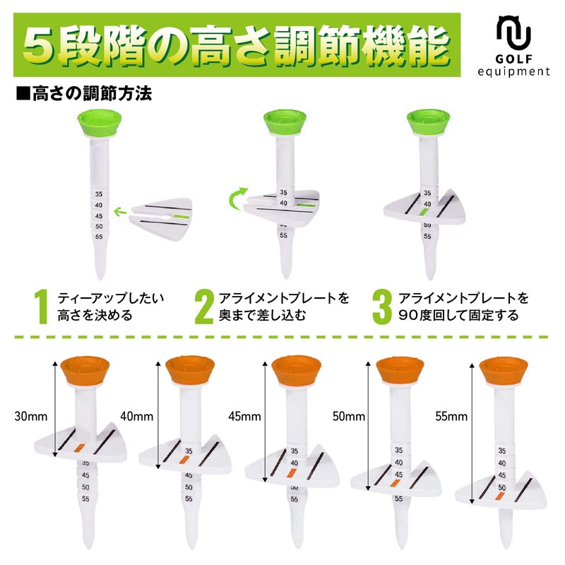 neuneu Golf Tee, Easy to Understand Direction of Launch, Alignment