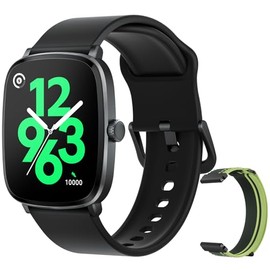 HAYLOU RS5 Smartwatch,Pantalla AMOLED de 2,01 Pulgadas Reloj Inteligente, Bluetooth Llamadas telefónicas,IP68,2 Correas de Reloj Gratis,Monitor de Salud,Podmetro Relojes para Mujer Hombre
