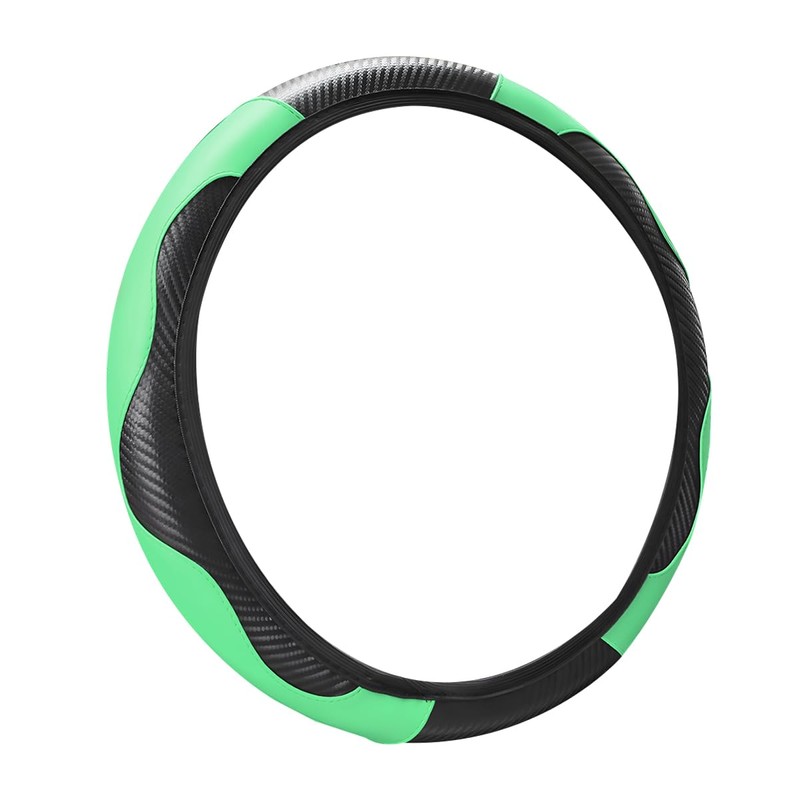 LoyaForba Car Steering Wheel Cover, Microfiber PU Leather Elastic Carbon