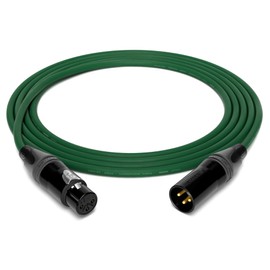 enoaudio Mogami 2534 Quad Professional Studio Cable Balanced Microphone | Neutrik Gold XLR Female - XLR Male | HiFi, Green, 5.0 m