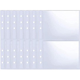 yelingzhi A5 File Card File, 6 Holes, 2 Refills, 10 Sheets, Clear File, Business Cards, Bank Cards, Photo Storage, Completely Transparent, Double Sided Refill, Photo Case, Card Sheet, Large Capacity