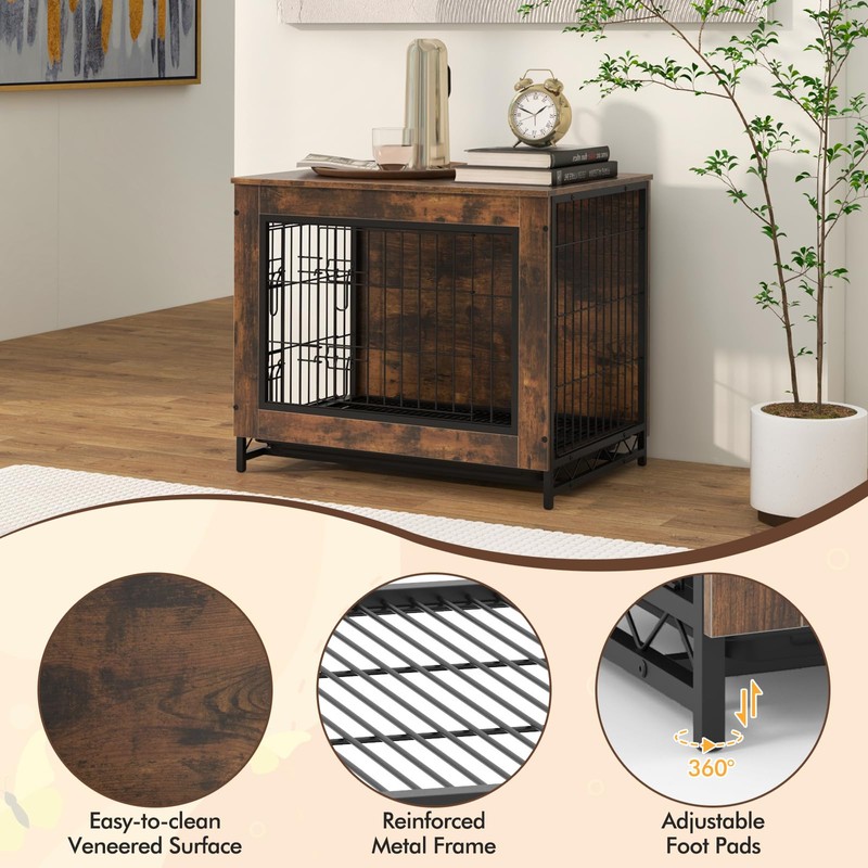 Giantex Dog Crate Furniture - 27" L Dog Kennel Side