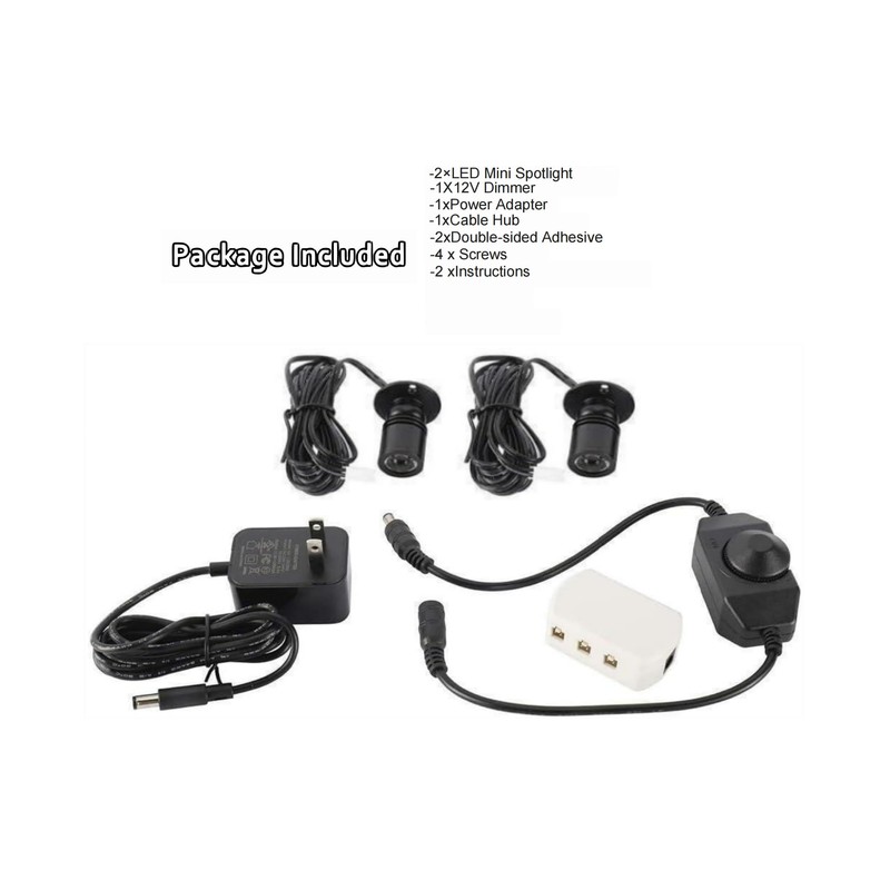 ANYPOWK Dimmable 12V LED Mini Spotlights for Display - 1.5W