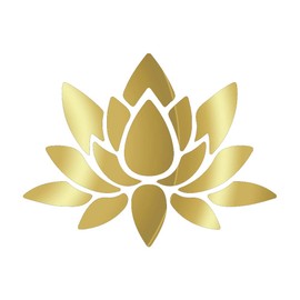 Transparent Decal Stickers of Lotus (Metallic Gold) Premium Waterproof Vinyl Decal Stickers for Laptop Phone Accessory Helmet Car Window Mug Tuber Cup Door Wall Decoration ANDdeco00a960GO