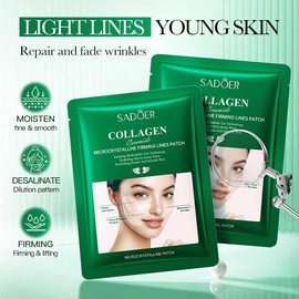 Collagen Firming and Fine Lines Patch, Wrinkle Smoothing Facial Patch, 5 Pair Pack, Fade Frown Lines