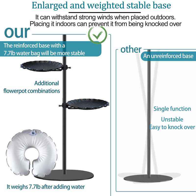 Upgraded 74" Shepherd's Hook Stand plant，Bird Feeder，Wind Chime Hanger Stand,