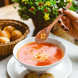 Oruola 4pcs Wood Serving Spoons,Wood Spoons for Eating,9.25 X 1.77 In Wooden Spoon for Honey,Wooden Spoons for Eating Serving Mixing,Tea Coffee Jam Sugar Ice Cream Bath Salts