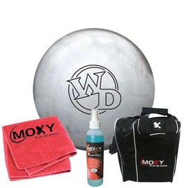 Columbia 300 White Dot Diamond Bowling Ball | Moxy Strike Black Bowling Bag | Moxy Red Micro Fiber Towel | Moxy Xtreme Power Cleaner Package 13lbs