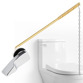iFealClear Universal Metal Toilet Handle Replacement, Front Mount Toilet Flush Trip Lever Compatible with American Standard/Mansfield/TOTO/Kohler Toilets, Stainless Steel Flapper Chain, Chrome