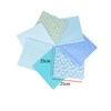 7 Pieces Blue Floral Fabric Bundles for Sewing,25cm Square Cotton