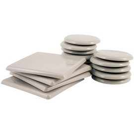 Super Sliders 3 1/2" Round, 5" Square Reusable Furniture Sliders for Carpet - Effortless Mo...