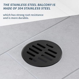 Antrader 1pcs Round Floor Drain Cover,4 Inch Stainless Steel Floor Drain,Sewer Drain Cover for Outdoor Yard Pipe Roof Balcony