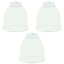 3-Pack Clear Glass Shades, Bell Shaped Glass Shade Covers Ceiling Fan Lamp Replacements, Light Fixtures Lampshade for Chandelier Wall Sconces, 1.61" Fitter Size, 5" High x 4.7" Diameter
