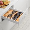 VaeFae In-Drawer Knife Block,Bamboo Knife Drawer Organizer Insert, Kitchen Knife