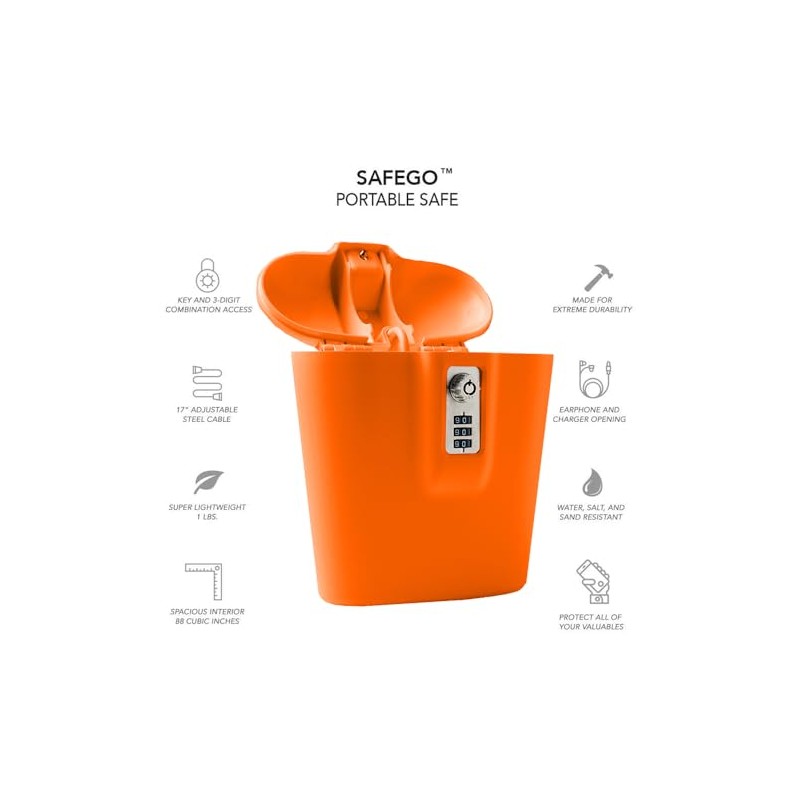SAFEGO - Caja de seguridad portátil para interiores y exteriores