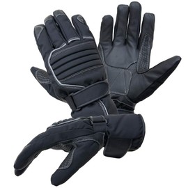 PROANTI Motorcycle Gloves Rain Winter Waterproof with Membrane Lined for More Comfort Palm Made of Soft Cowhide Leather Soft Protector for Ankle Protection Reflective Stripes M