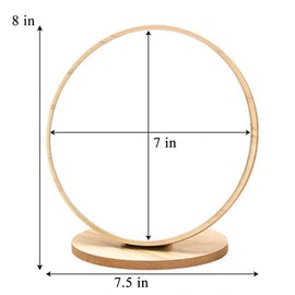 Aestivate Round Compact Table Mirror Standing Wood Framed Mirror Desktop Mirror 90 Degree Rotating Mirror for Makeup Cosmetic