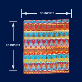Beacon Blanket Southwestern Wigwam Native American Design Premium Throw - Queen/King 90 x 90 Inches
