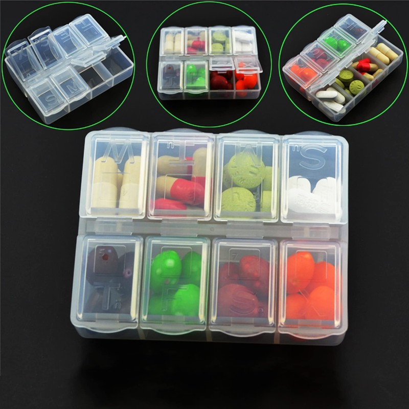 Clear Weekly Pill Case Pill Storage Box Transparent Travel Pill