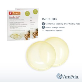 Ameda ComfortGel HydroGel Soothing Nursing Pads | Breast Pads | Hydrogel Nipple Pads for Breastfeeding | Reusable Cooling Nipple Gel Pads | Breastfeeding Supplies Nursing Gel Pads | 2 Pair (4 Count)