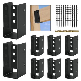 Concealed Joist Hanger 8PCS,2"x4" Outdoor Concealed-Flange Joist Bracket,2"x4" Railing Brackets,Q235B Steel Powder-Coated Joist Hanger Fit for Beam,Swing, Handrail,Fence