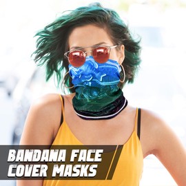 MCTi UV Neck Gaiter Mask, UPF 50 Bandana Balaclava Face Mask Breathable Cooling Sun Summer for Fishing Running 2 Packed