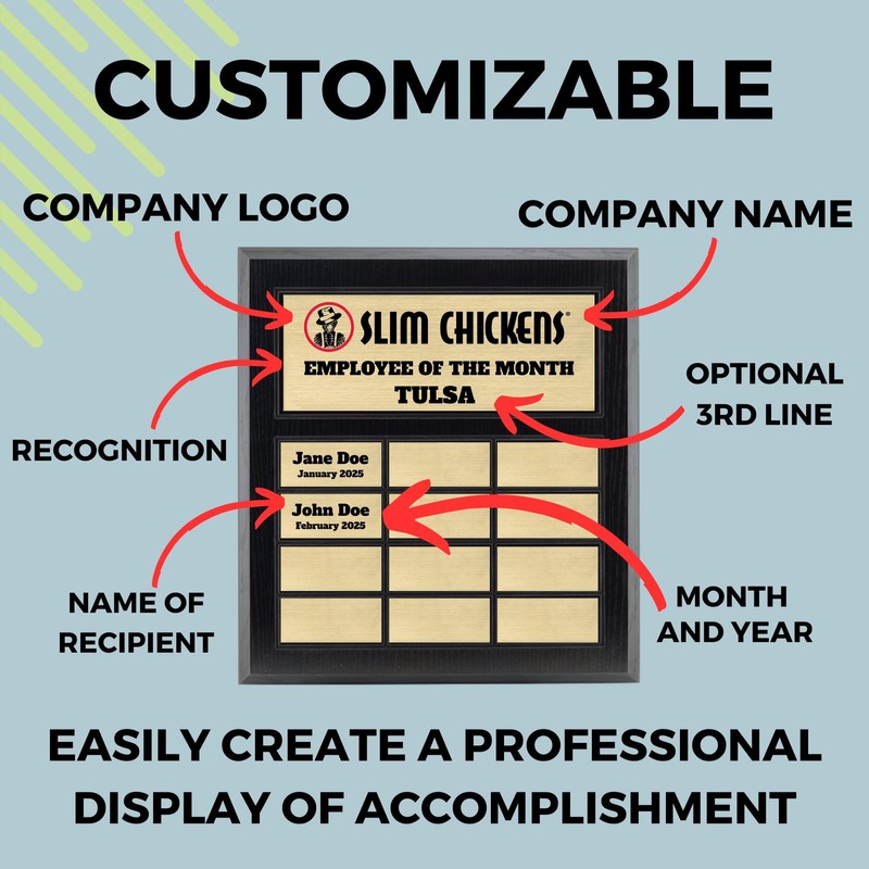 Custom Perpetual Plaque, Employee of The Month, Salesman of The