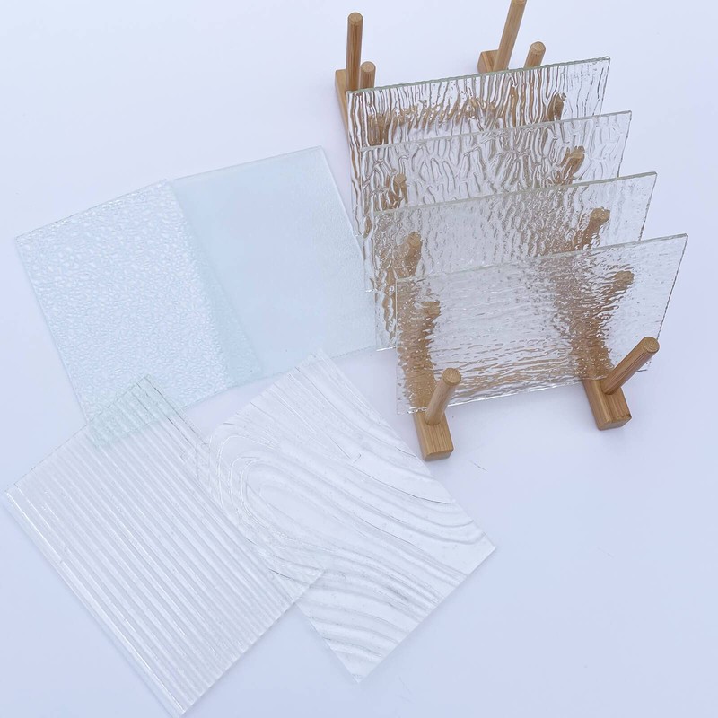 LITMIND 8 Sheets Textured Clear Stained Glass Pack – 4