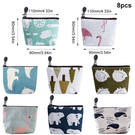 UTMACH Pack of 8 Mini Bags with Zip Purse Mini Purse Canvas Small Coin Bag Women's Mini Canvas Purse for Women Girls, Colourful, purse