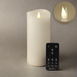 Softflame Flameless LED Candles with Remote Control, 3"x 7.1"Flickering 3D Moving Flame Battery Operated Candles in Real Wax Shell for Indoor Use, Home Decor White