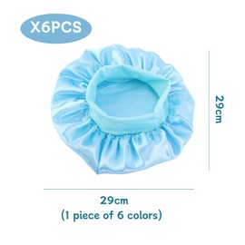 6 Pieces Children'S Nightcaps, Classic And Fashionable, Simple Solid Color, Round Elastic Shower Cap, Soft Resin, Multi-Functional Hair Care Cap.